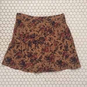 floral print side-zip mini skirt
